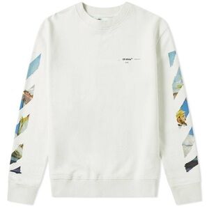 [S]Off-White Men's Colour Painting Diagonals Crew Sweat White